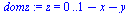 z = 0 .. `+`(1, `-`(x), `-`(y))