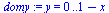 y = 0 .. `+`(1, `-`(x))