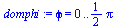 phi = 0 .. `+`(`*`(`/`(1, 2), `*`(Pi)))